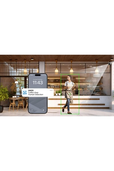 DAHUA Cameră WiFi x4 4MPx 2K+ F4C-PV Lumină Duală Inteligentă + Audio Detecți...