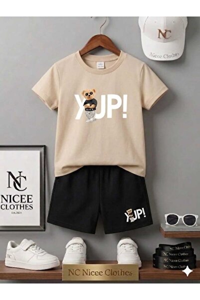 Leto Lykia Summer Children's T-Shirt Shorts Unisex (Yupi̇ Printed)