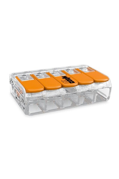 ABEX CONECTOR RAPID WAGO 221-415 5X0.5-4.0 MM2 CU PĂRĂGONI 5 BUC - AX-9002832/1