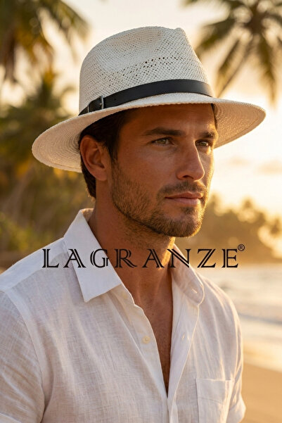 LAGRANZE Mediterranean Style Men's Straw Hat