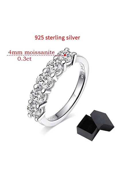 Choice 9 moissanite with GRA SG White Gold D Color 4mm Moissanite Ring For Wo...