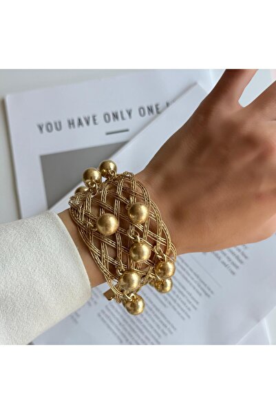 gozdeasutayaccessory Half Bracelet with Dangling Ball Model