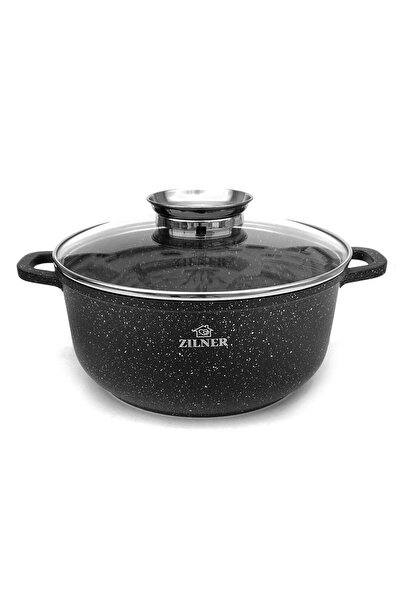 NO BRAND Set de oale NEGRE din granit, 6 oale cu capace