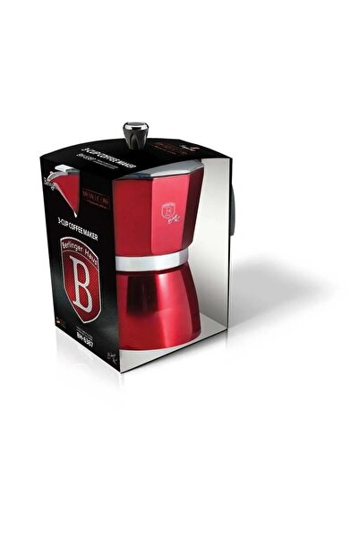 Berlinger Haus Cafetieră 150ml 3 căni Inducție Gaz Roșu