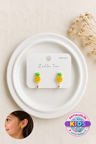 Lynare Non-Perforated Compressed Fruit Model Clip-On Children's Earrings for ...