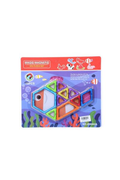 CasaDesteapta.ro Joc Construit Magnetic 10pcs - Jucarie pentru Copii, Dezvolt...