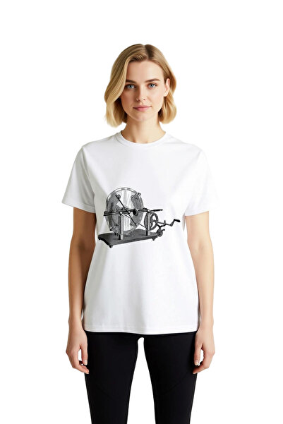 PayBuy Women's Vintage Industrial Mechanical Wheel Printed Short Sleeve Relax...