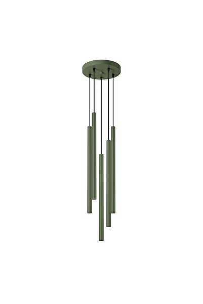 SOLLUX Lampă suspendată PASTELO 5P, verde măsliniu