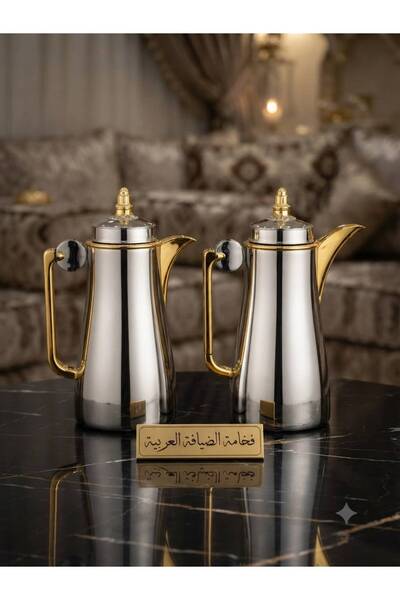 Rwafd Rema طقم ترامس الياس 1 لتر فضي على ذهبيي