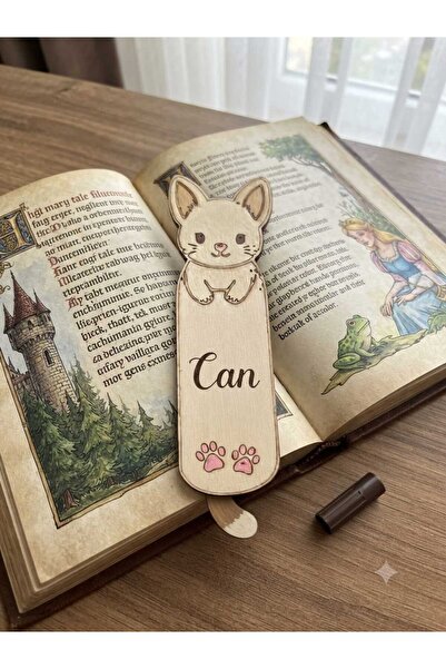 Mu Art Ahşap Kişiselleştirilebilir Ahşap Kitap Ayracı Boyanabilir 3 mm Ham MD...