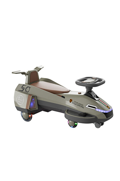 OEM Mașinuță electrică Ride-On Giga Drone, bej-gri, iluminare LED
