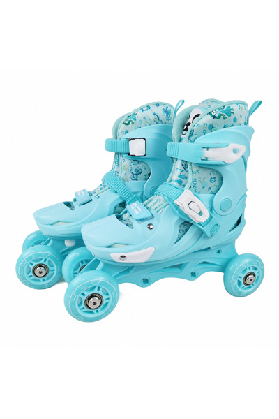 OEM Role reglabile 2 în 1 cu protecții complete ( mărime M ) - Model Panda Aqua