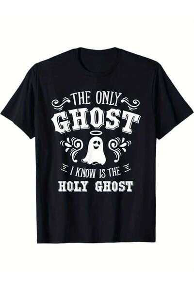 NOURAM Men's "I Only Know One Is The Holy " - Black Casual Short-Sleeved With...