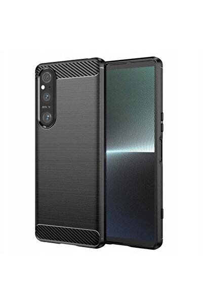 Techsuit Husă pentru Sony Xperia 1 V, Silicon Carbon, negru - negru