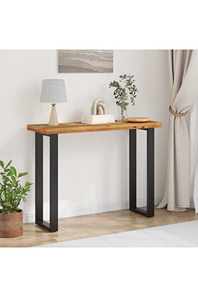 vidaxl Console Table Brown 100 x 35 x 75 cm Solid Teak Wood