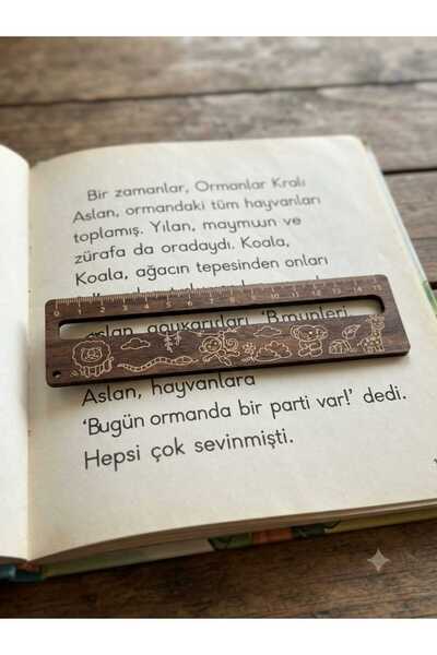 Mu Art Ahşap 10 Pieces of Wooden Bookmarks (with Reading Guide and Ruler) 3 m...