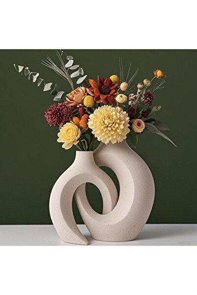 OEM Vază ceramică CHIWIN - Set de 2 - Vaze ceramice mate - Cu găuri - Design ...