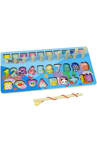 Fatio Early Learning Toys for Toddlers, Educational Wooden Board 5 in 1 Numbe...