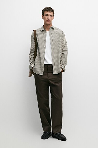 Massimo Dutti Regular fit çizgili poplin gömlek