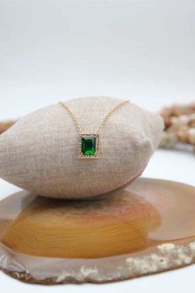 Serenite Collection Vert Gold Color Zircon Necklace
