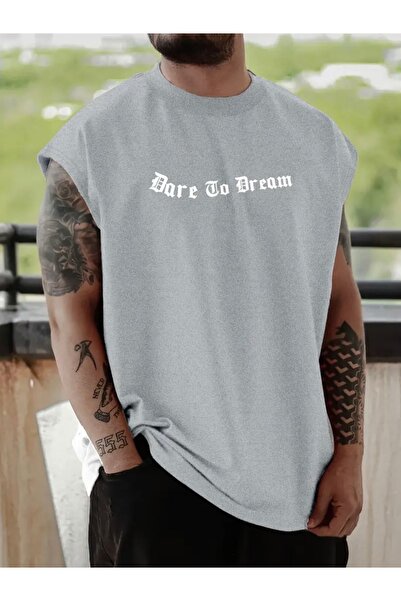 FUFLUNS Dare to Dream Men's Regular Fit Crew Neck Sports Sleeveless T-Shirt