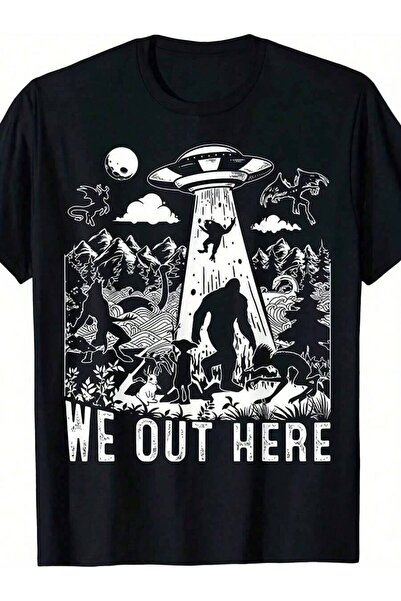 9JY Men's Retro Cryptid-Shirt - Sasquatch Local Mythical Creatures Graphic Te...
