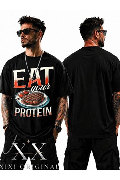 45 BPM Men's' EAT Your PROTEIN Graphic T-Shirt,Men Vacation Outfit,Fourth Of ...
