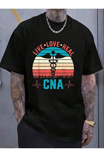 23ERVA % Cotton Live Love Heal CNA - Retro Certified Nurse Assistant CNA-Shir...