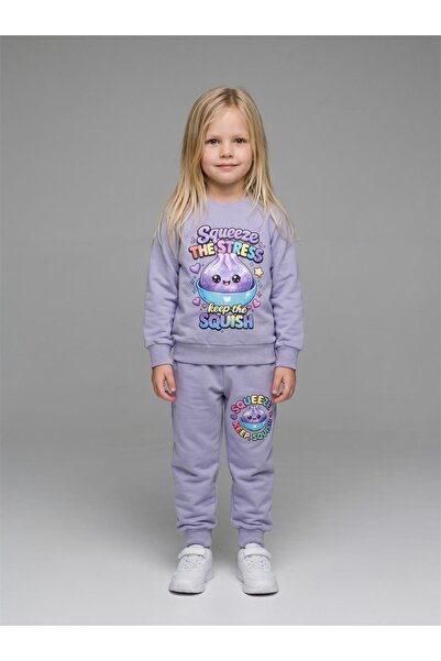 LUFFY KİDS Girl's Squishy Dumpling Printed Tracksuit Set