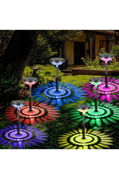 Generic Set 6 Lămpi Solare Pentru Alee, Dual Mode (Alb Cald / Multicolor), 15...
