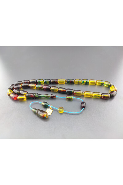 İskeçe Tesbih Ali Baba Masterpiece Colorful Amber, the Peak of Color, 2 Layer...