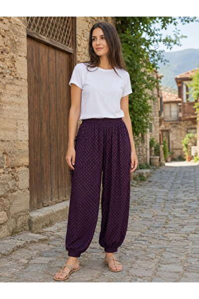 Derya Kurşun Patterned Cuffed Shalwar Trousers 0527-028