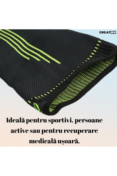 Generic Cotiera Elastica GREATON – Fasa Compresiva Pentru Protectia Cotului, Marime Universala, Negru Cu Ver