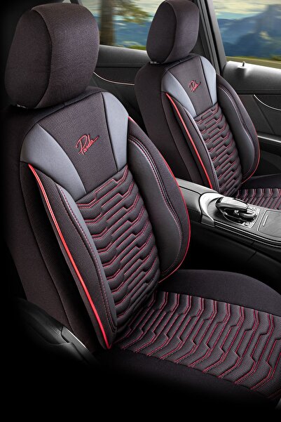 GIOVANNI BUTTİ Paris Huse scaune Auto 11 piese, Airbag, Universal, Negru - Roşu