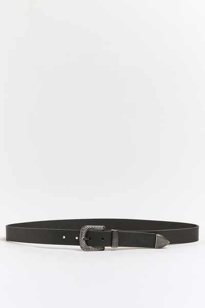 Faruk balkanas Genuine Floater Leather Buckle Patterned Belt