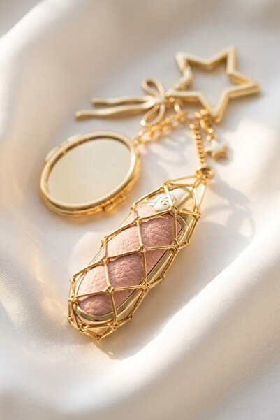 Elifsu Jewelry AYNALI Zincirli Ruj Çantası Charmı Ruj Charmı ÇELİKTİR