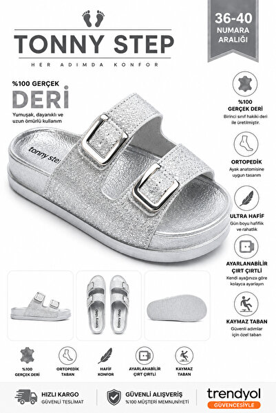 TONNY STEP Dubai 13-Day Leather Velcro Adjustable Full Orthopedic Flexible Sl...