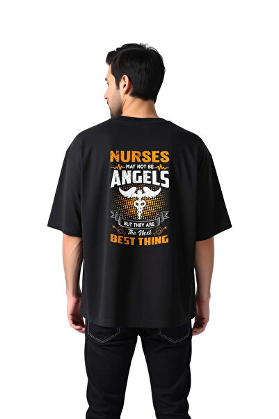 PayBuy Men's Oversize T-Shirt Nurses Are as Good as Angels Printed Healthcare...