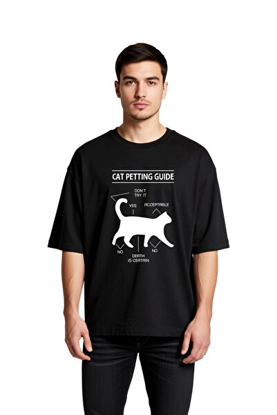 PayBuy Cat Petting Guide Printed Men's Oversize T-Shirt