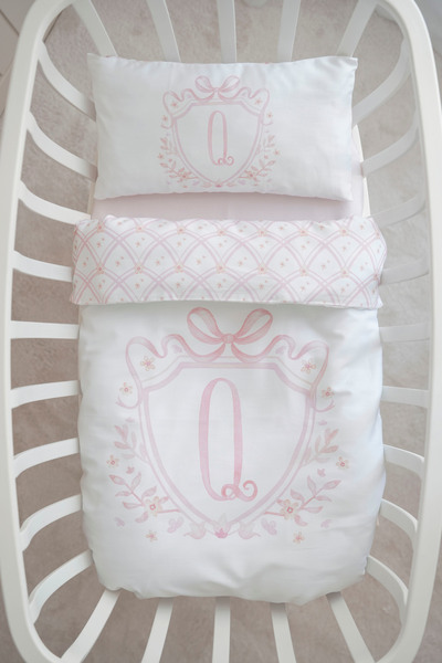NOU Mother's Side Duvet Cover Set (60X100) - Noble Series - Pink - Letter Q
