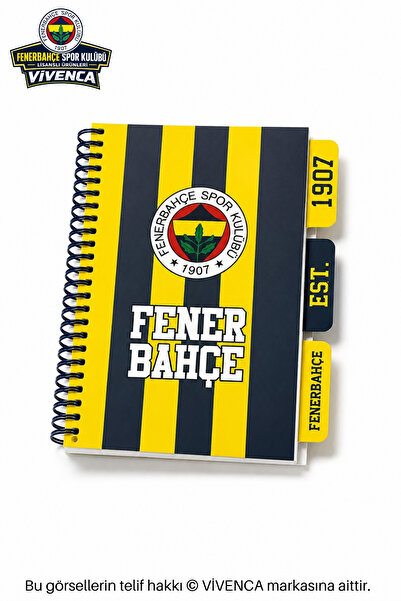 Fenerbahçe VİVENCA İLE YENİ SEZON LİSANSLI KARTON KAPAK AYRAÇLI SPİRALLİ PLAN...