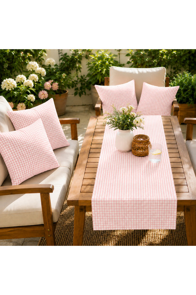 Belomia Home Collection Pötikare Desen 4 Adet Dolgulu Kırlent + 1 Adet Runner...