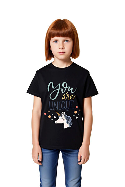 PayBuy Children's Unicorn Printed Motivational T-Shirt with You Are Unique Wr...