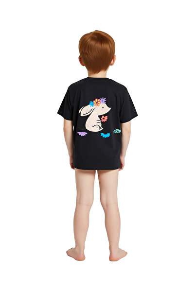 PayBuy Flower Framed Sleeping Mouse Printed Children's T-Shirt