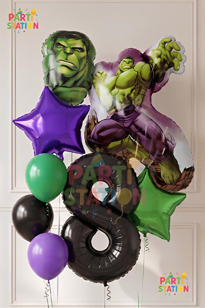Parti Station Avengers Hulk Balloon 8 Year Old Set 8 Piece Hulk Birthday Set