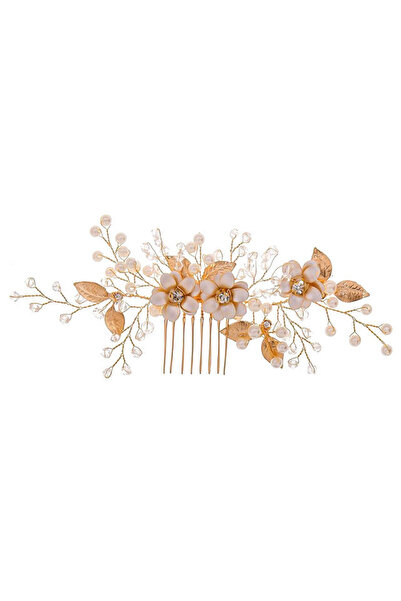 VeeShop Pieptene de par din fire delicate, flori si frunze metalice si ramure...