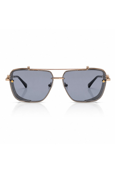 Matteo Ferari Ochelari de Soare Bărbați Oversized Geometrici Aurii cu Lentile...