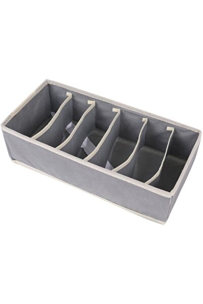 STARSTAR 6-compartment gray sock storage box