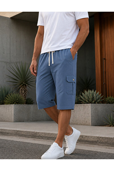 OrganicKid Bon Voyage Erkek Koyu Mavi Kargo Cepli Short