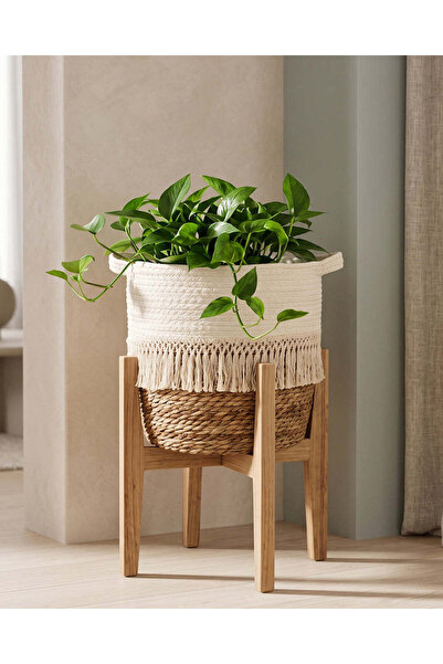 REDTAG Beige Woven Grass & Paper Rope Planter with Waterproof Liner - XL